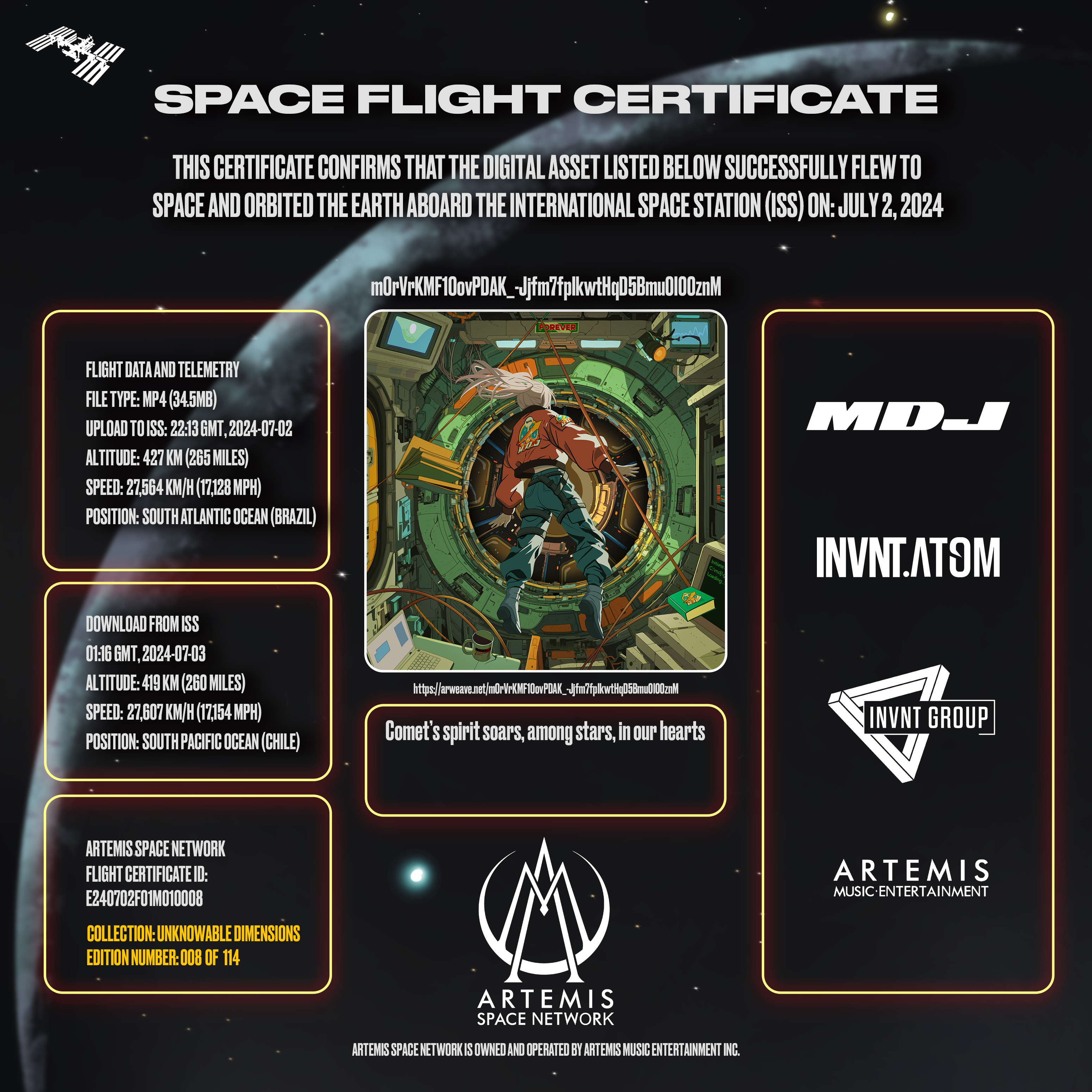 Flight Certificate #8/114