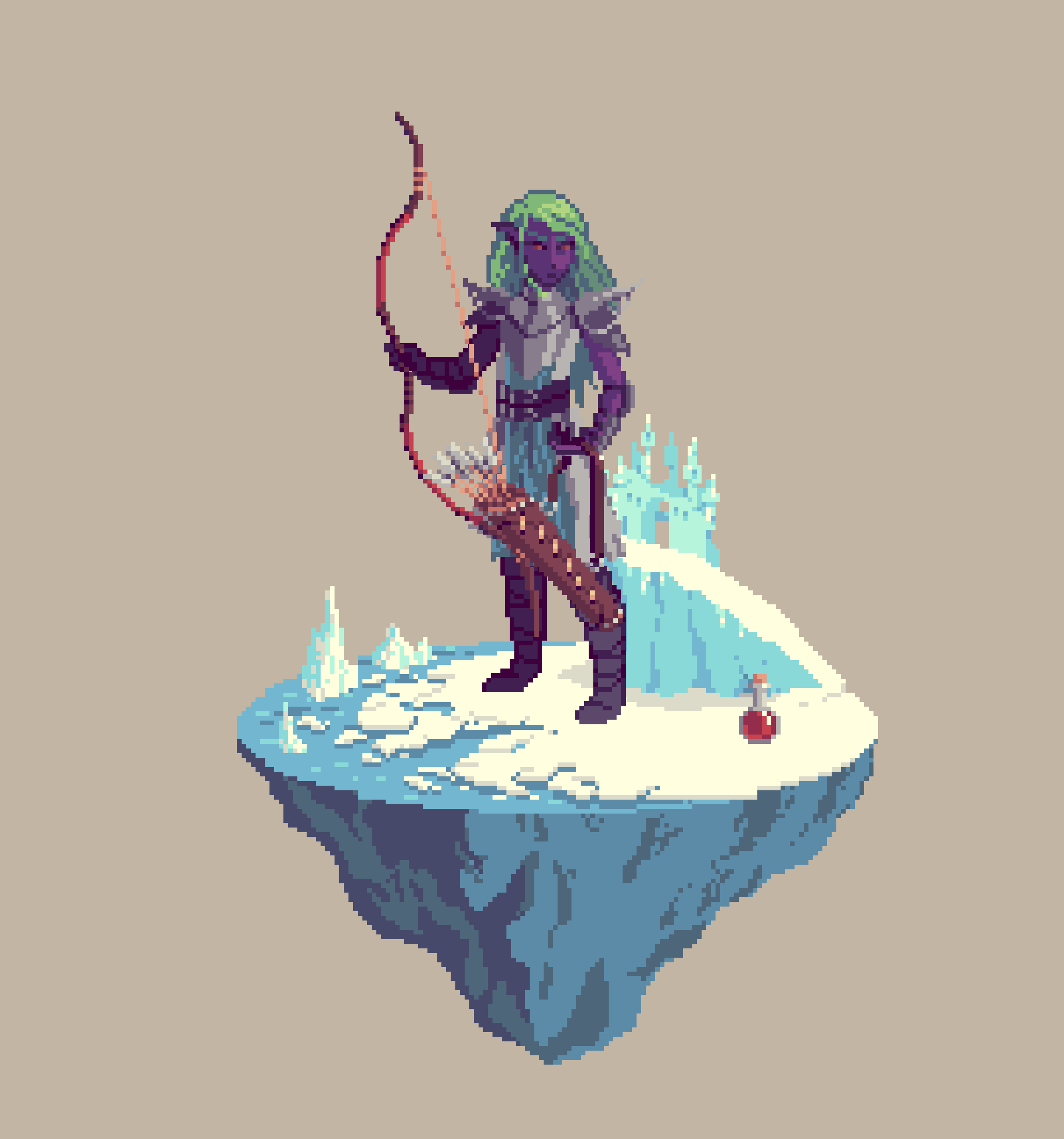 Dusk Elf Marksman Ranger from The Castle + Potion