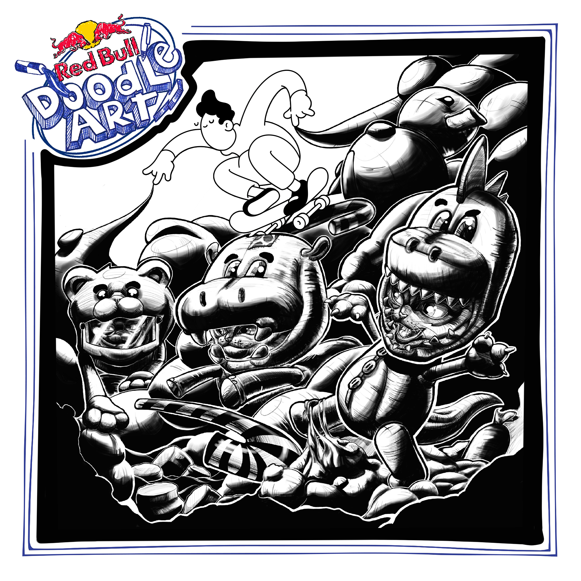 Red Bull Doodle Art Collection mentored by Burnt Toast #9925/12935