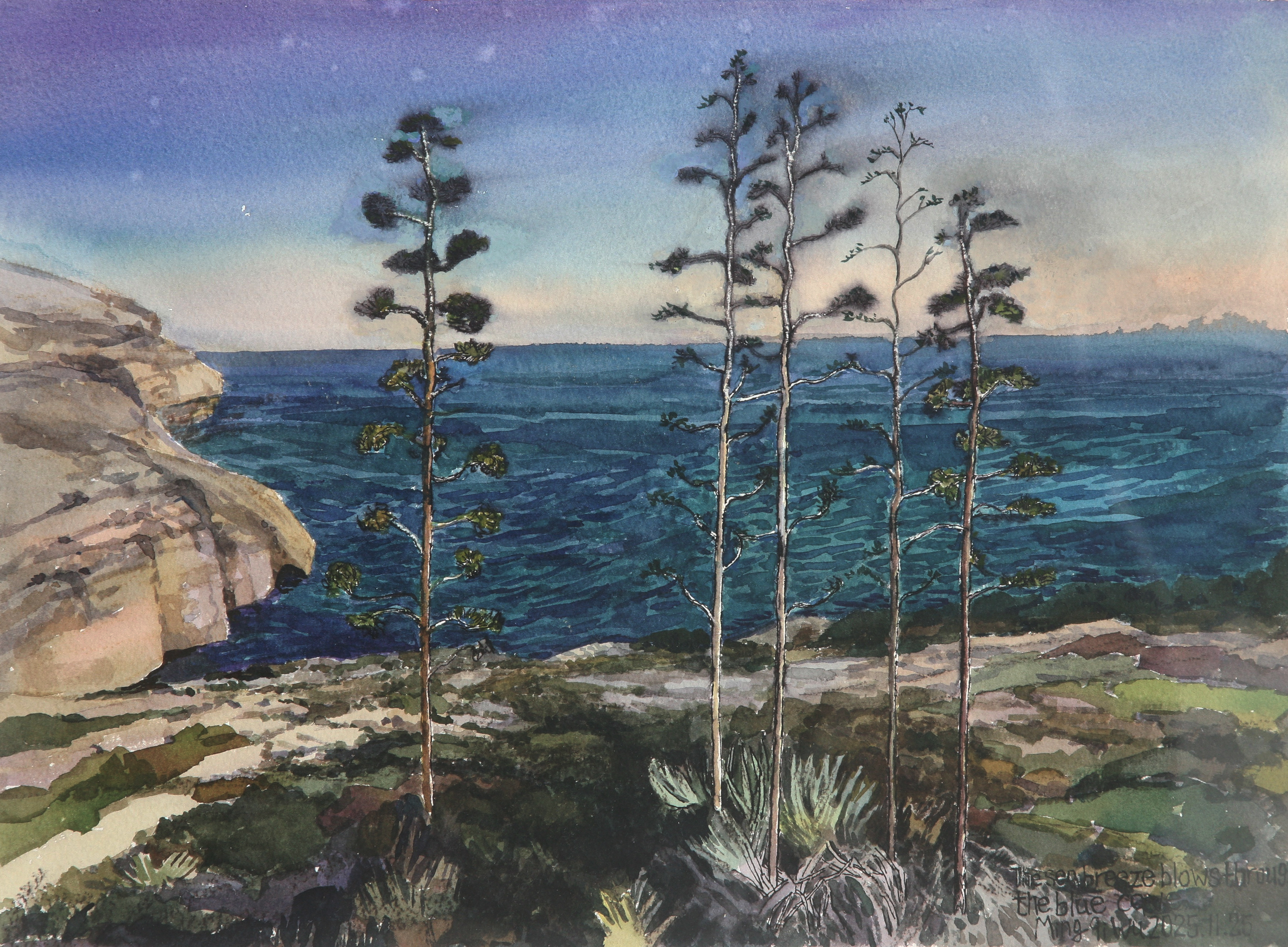 At the Blue Grotto shore,