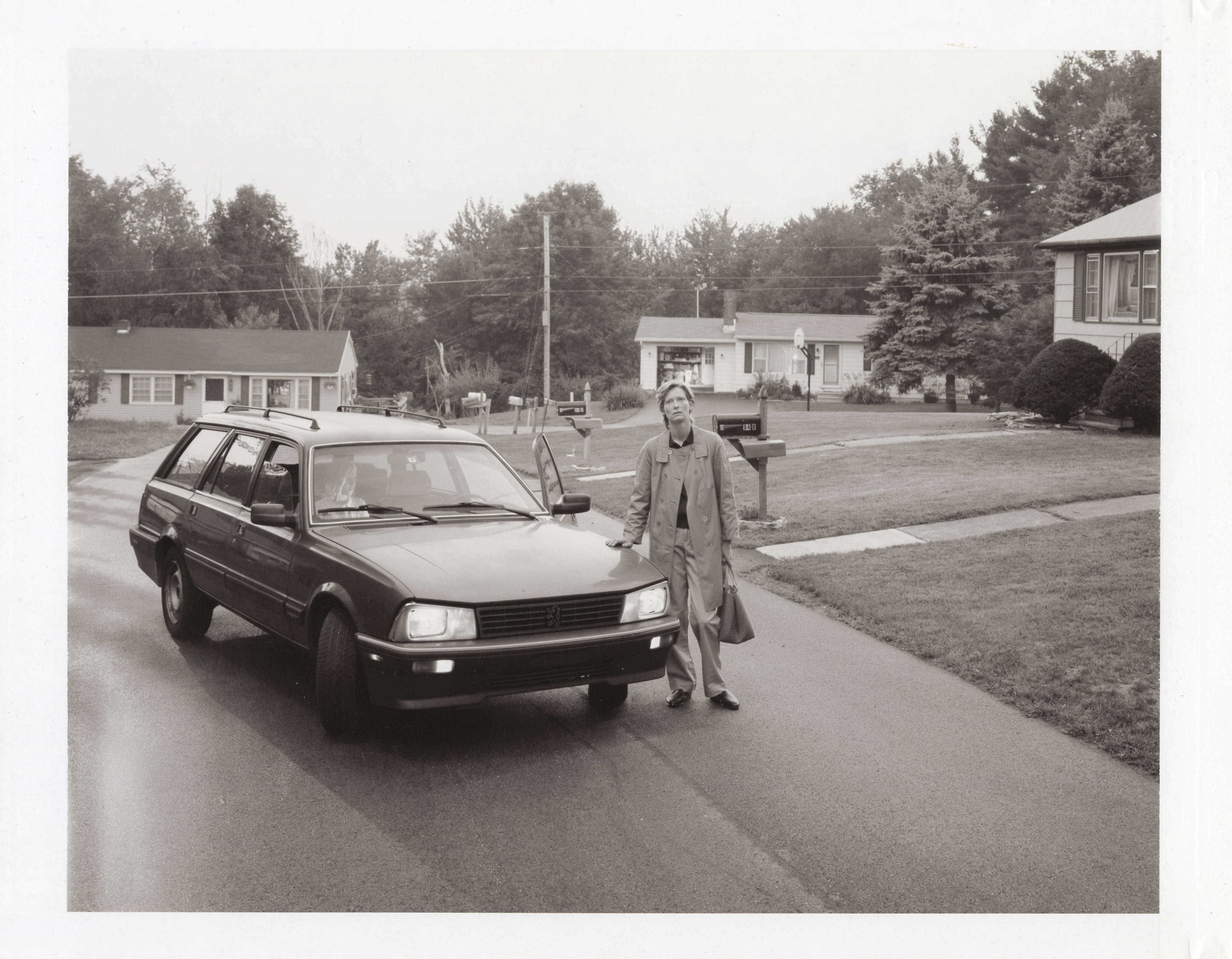 Dream House, 2002, [Tilda Swinton and car] 8 x 10 Black and White Polaroid Study [No. 3]