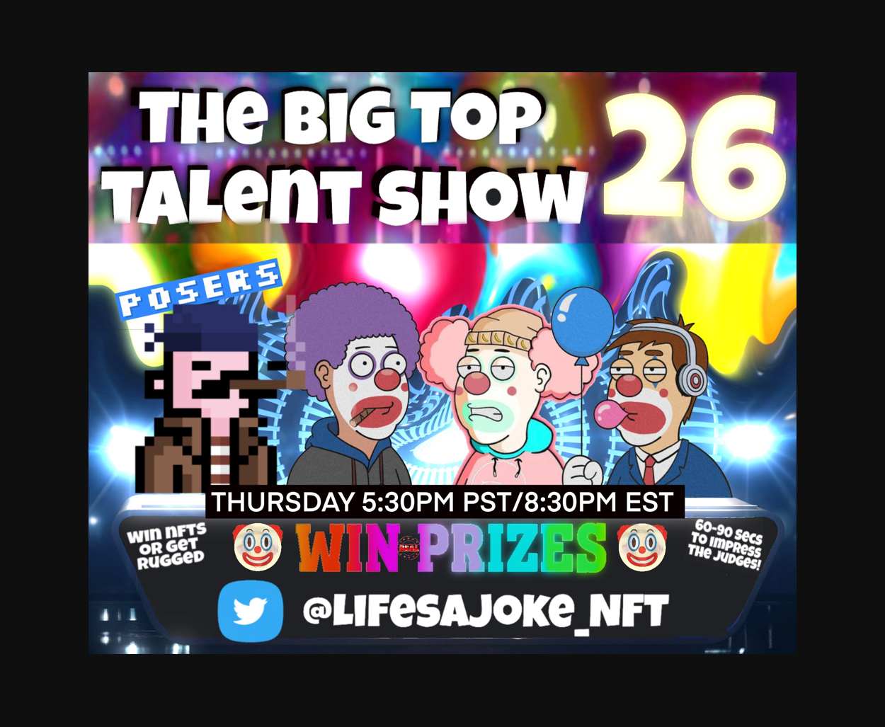 Life's a Joke Weekly Big Top Talent Show Badge #002