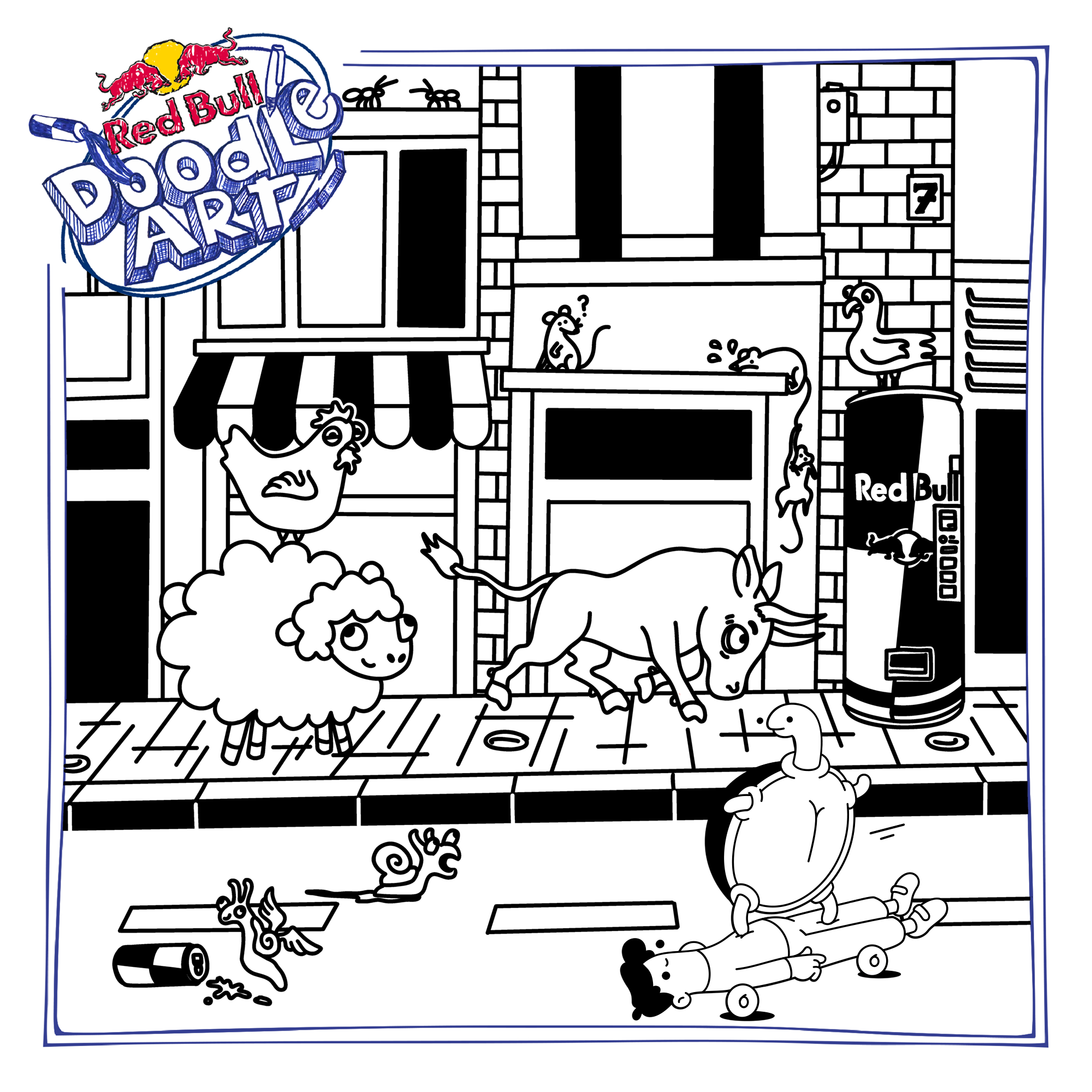 Red Bull Doodle Art Collection mentored by Burnt Toast #7230/12935