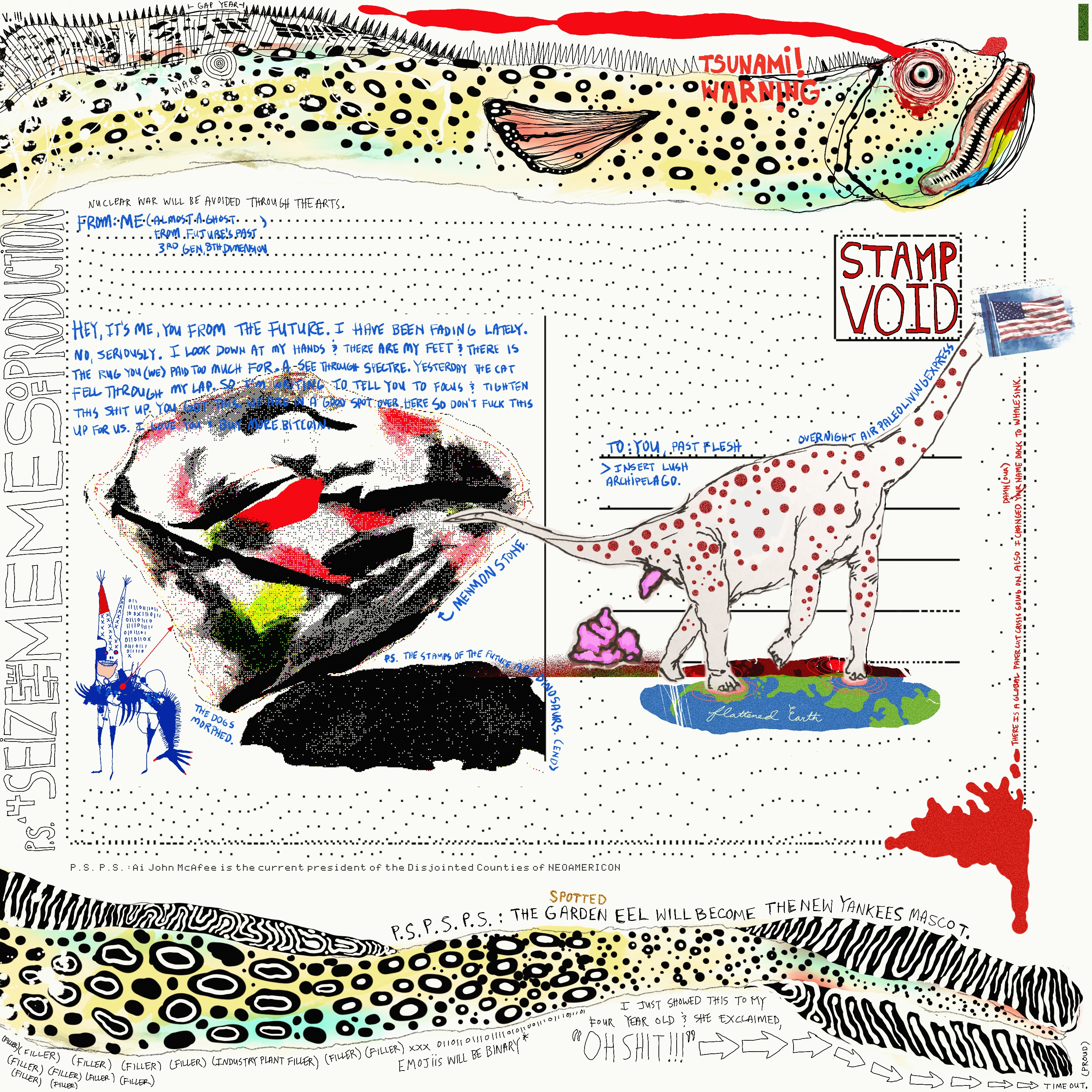 P.S. The Stamps of the Future are Dinosaurs