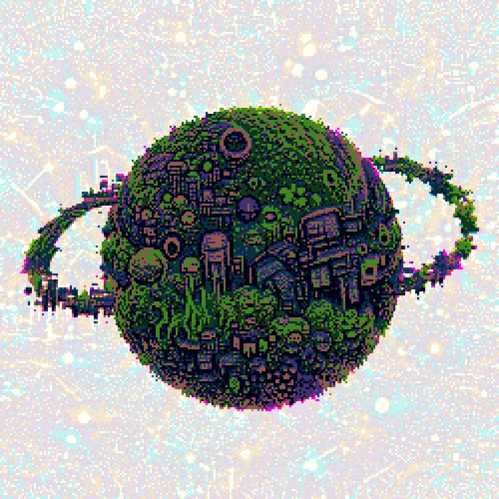 GALACTIC OVERGROWN CITY PLANET