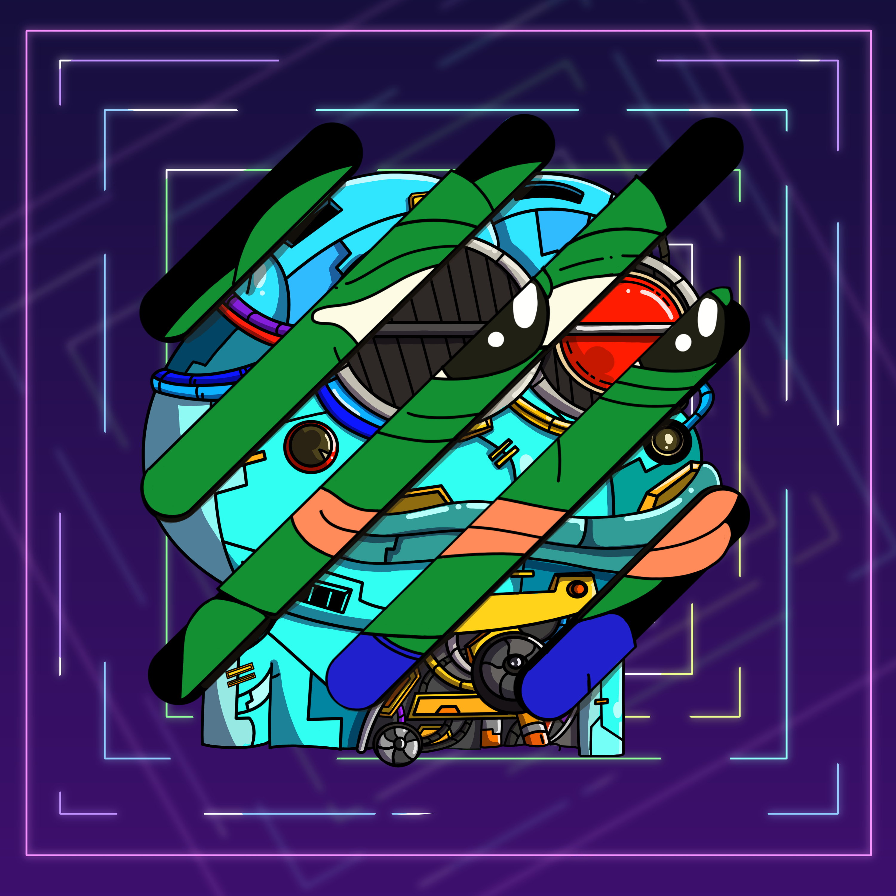 Cyborg Pepe Decal