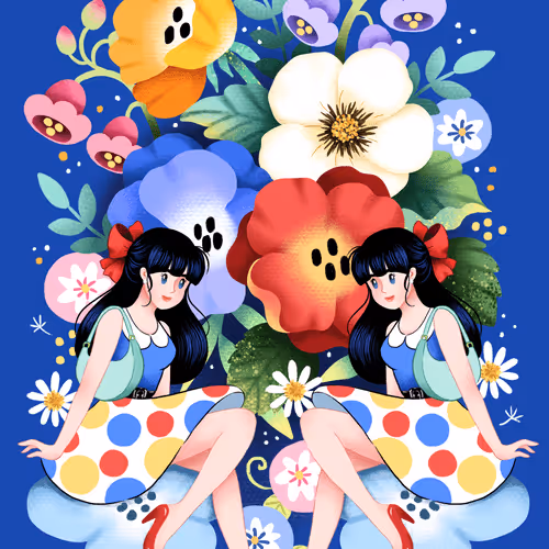 Tanpopo twin and flowers