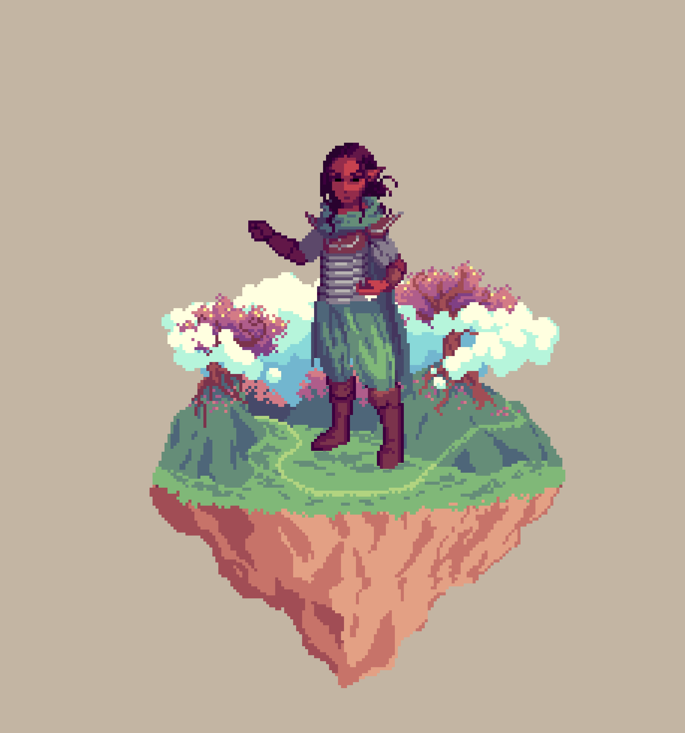 Sanddune Half-Elf Barefist Monk from The Glade