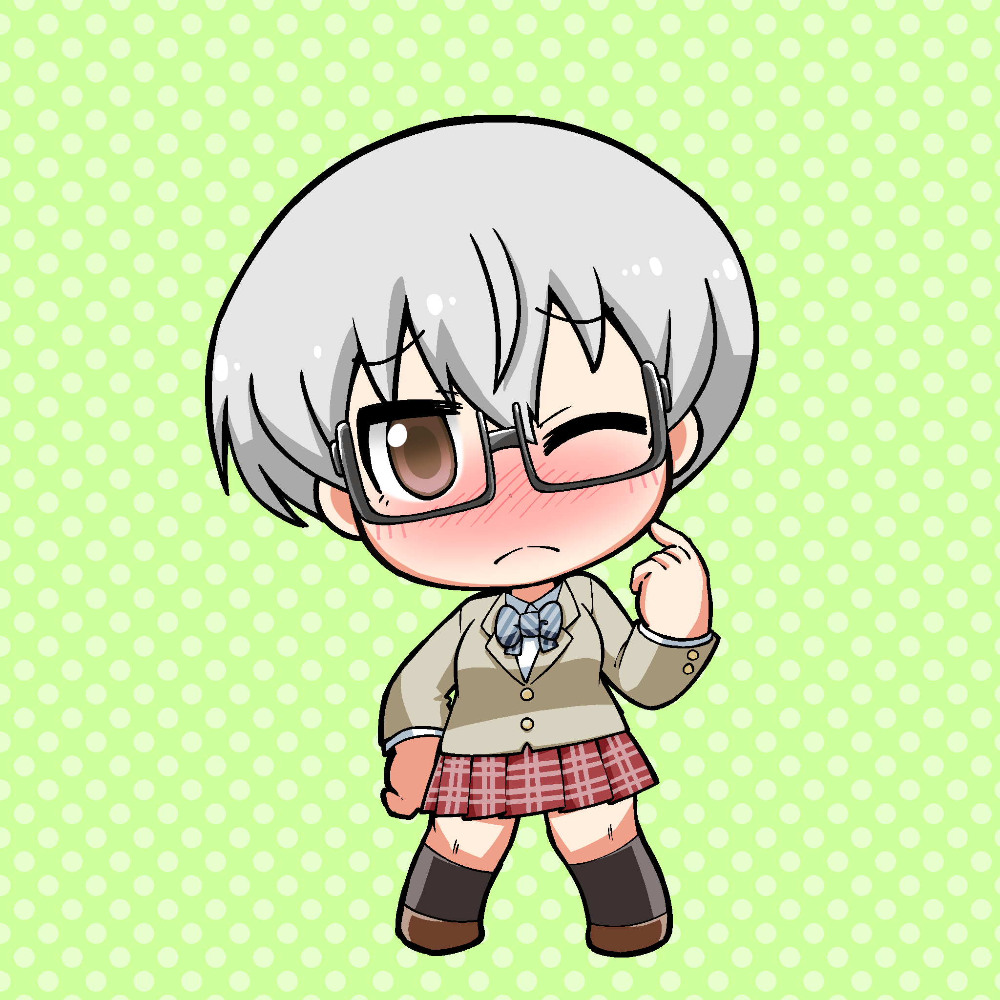 Tere QN! silver school uniform blazer brown #5825