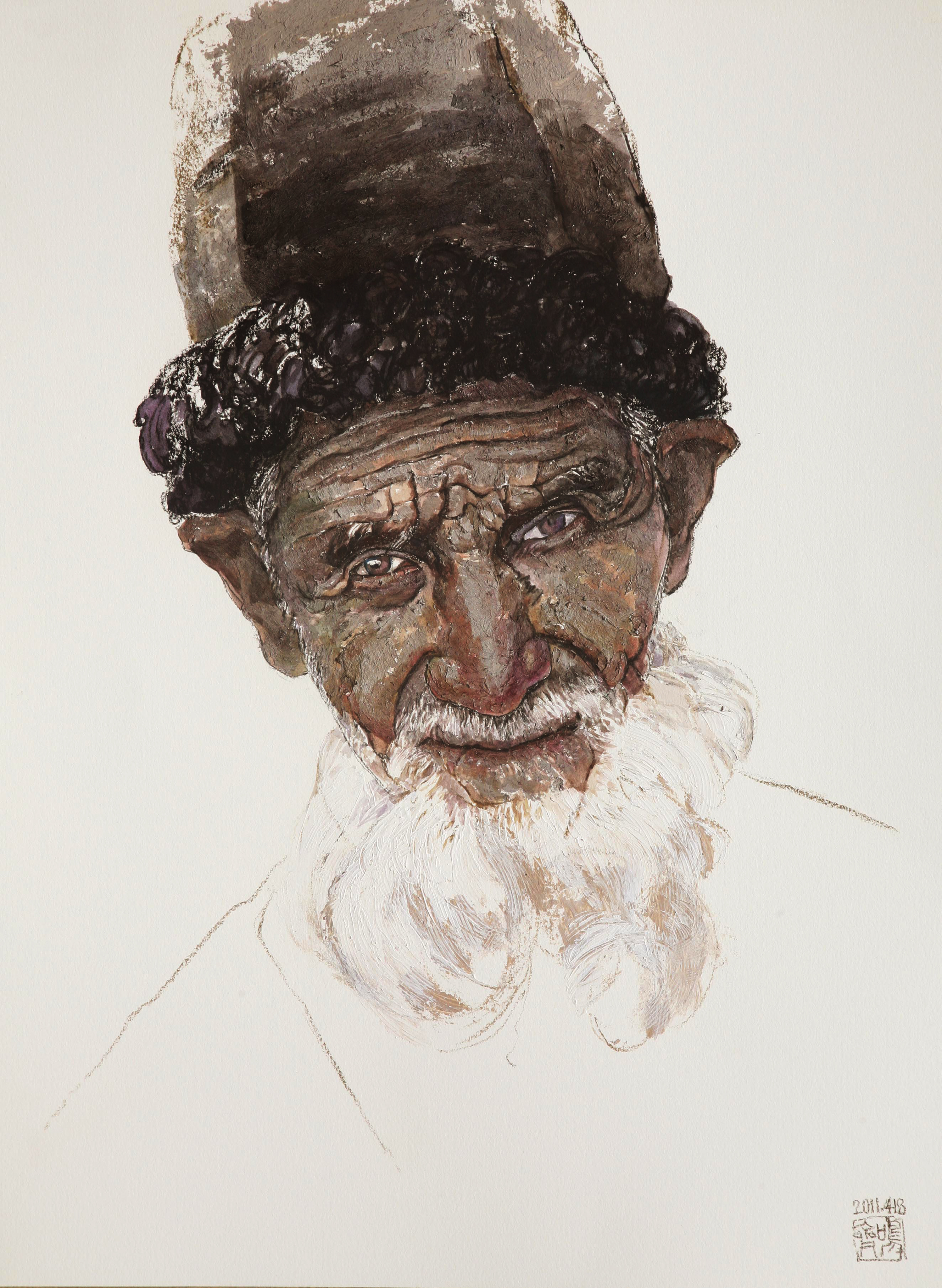 An elderly Uyghur man