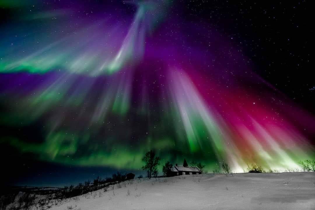 Night Sky with northern lights in Lapland