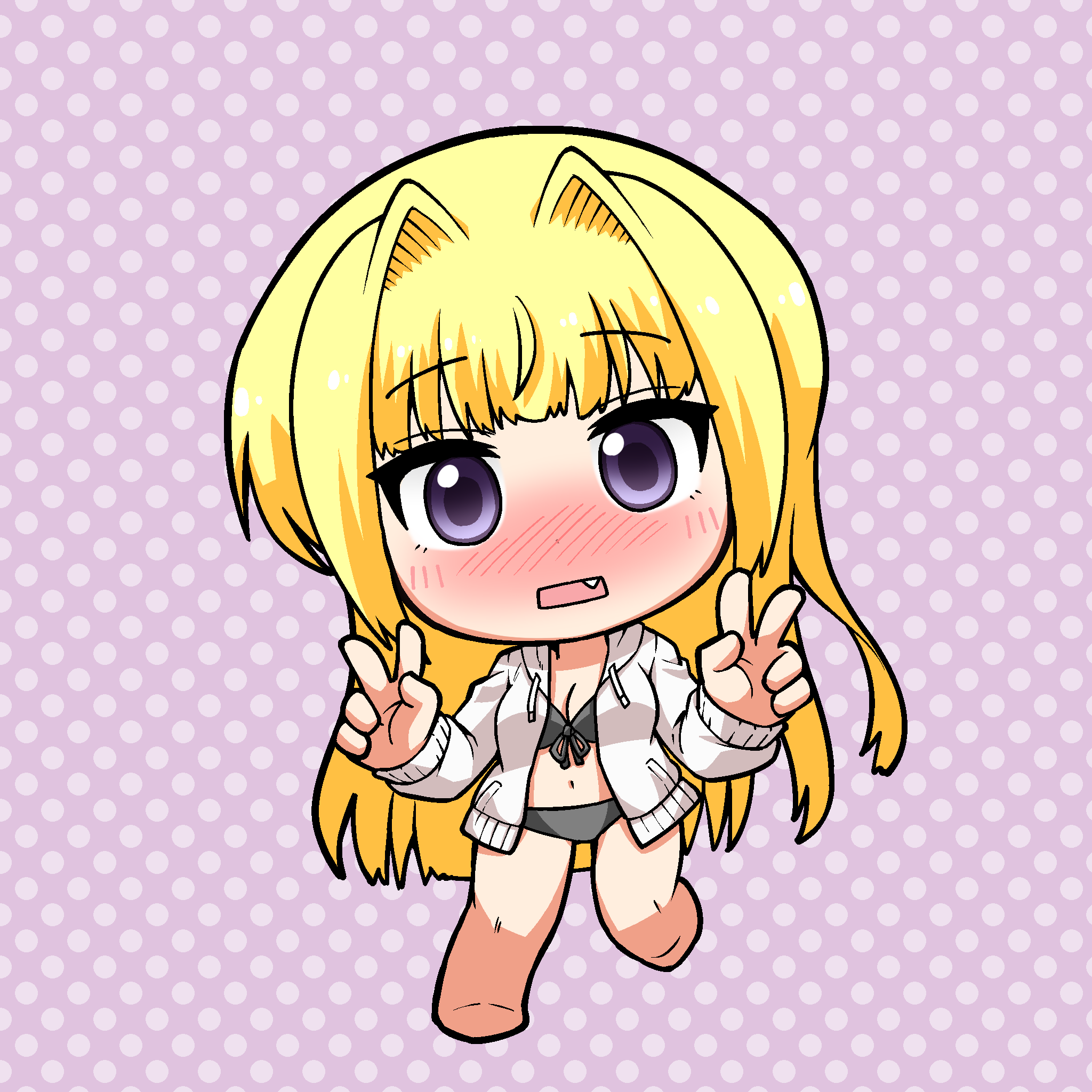 Tere QN! blond swim suit and hoodie #7780