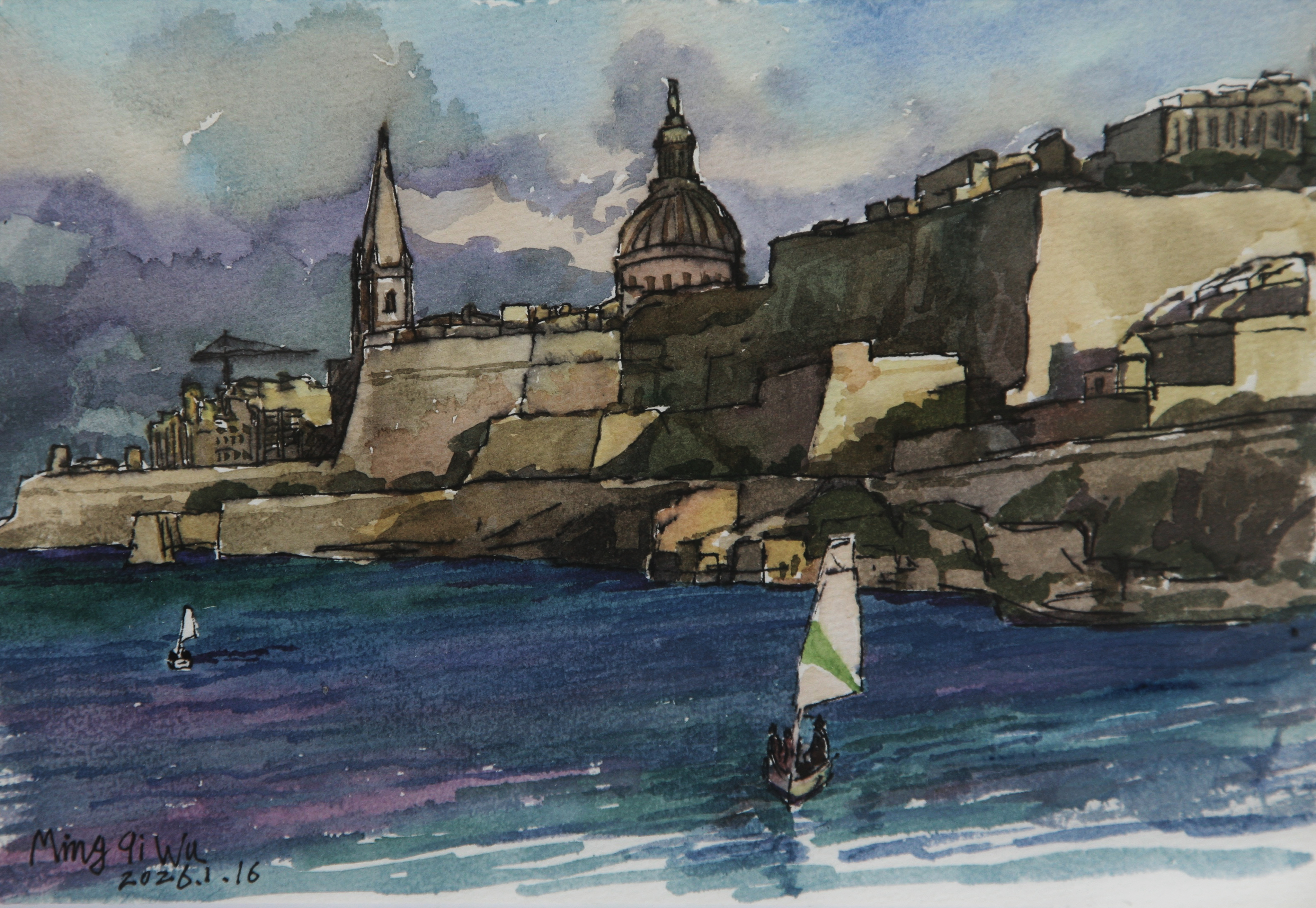 The sea breeze of Valetta sweeps over the sails