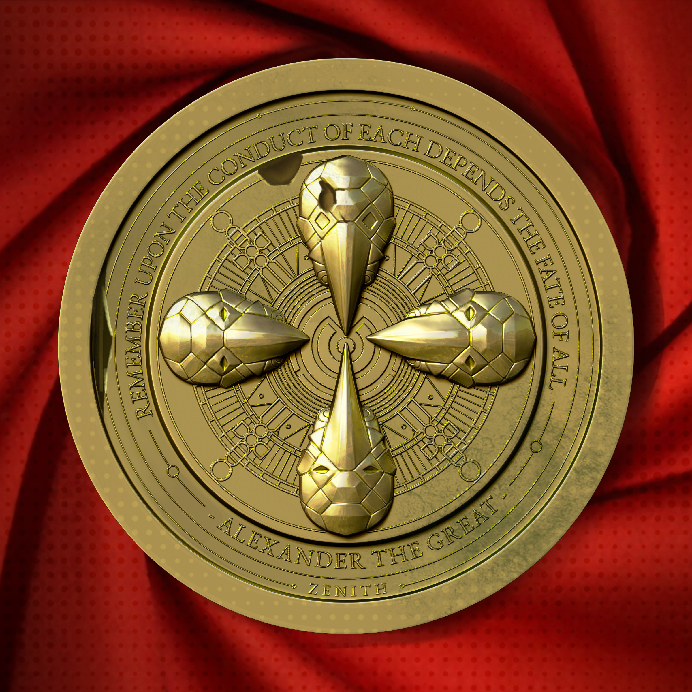 Gold Compass Medallion #162