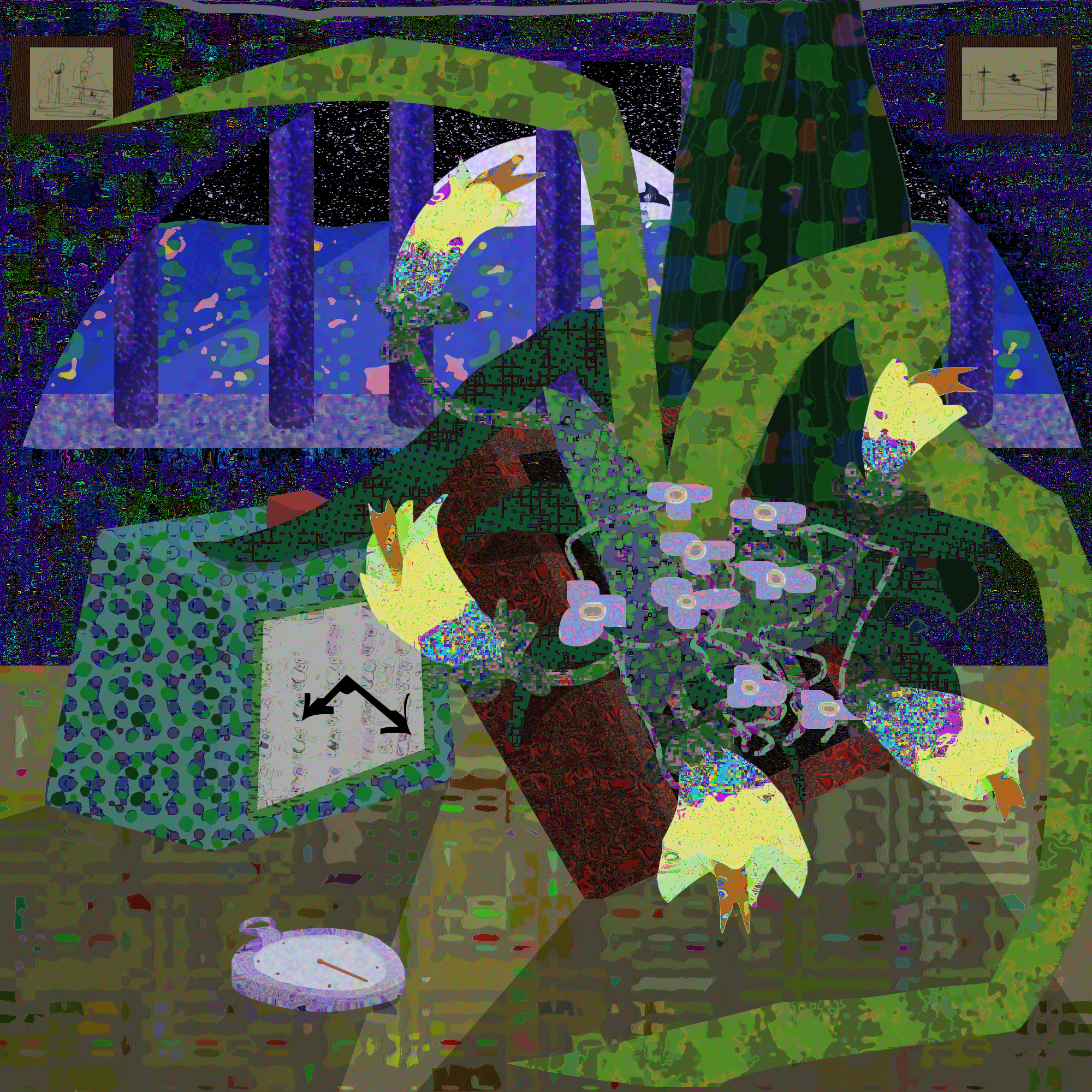 Flowers touching the moon