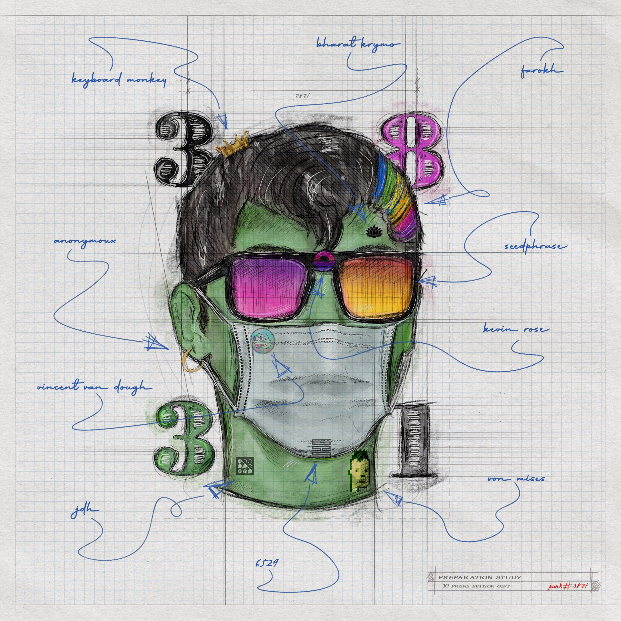 Cozomo de' Medici - "10 Frens Gift" - Punk #3831