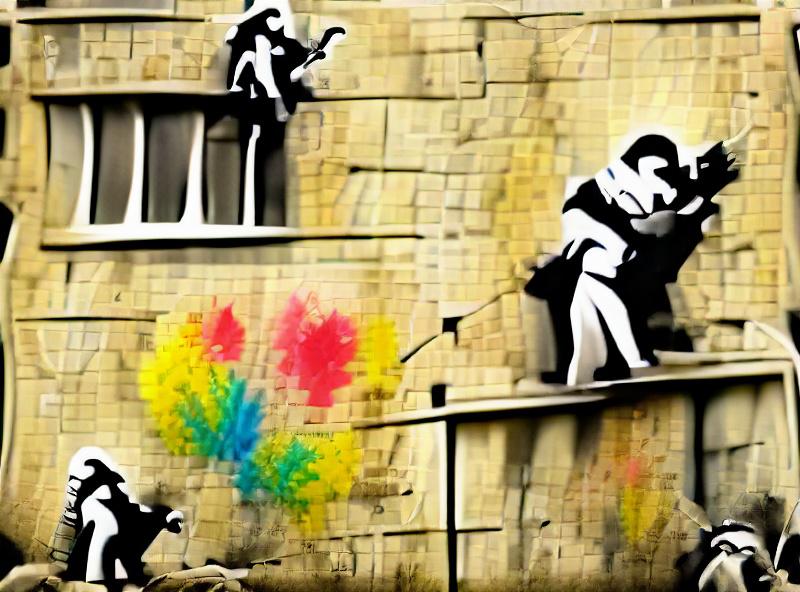 Banksy painting on a wall