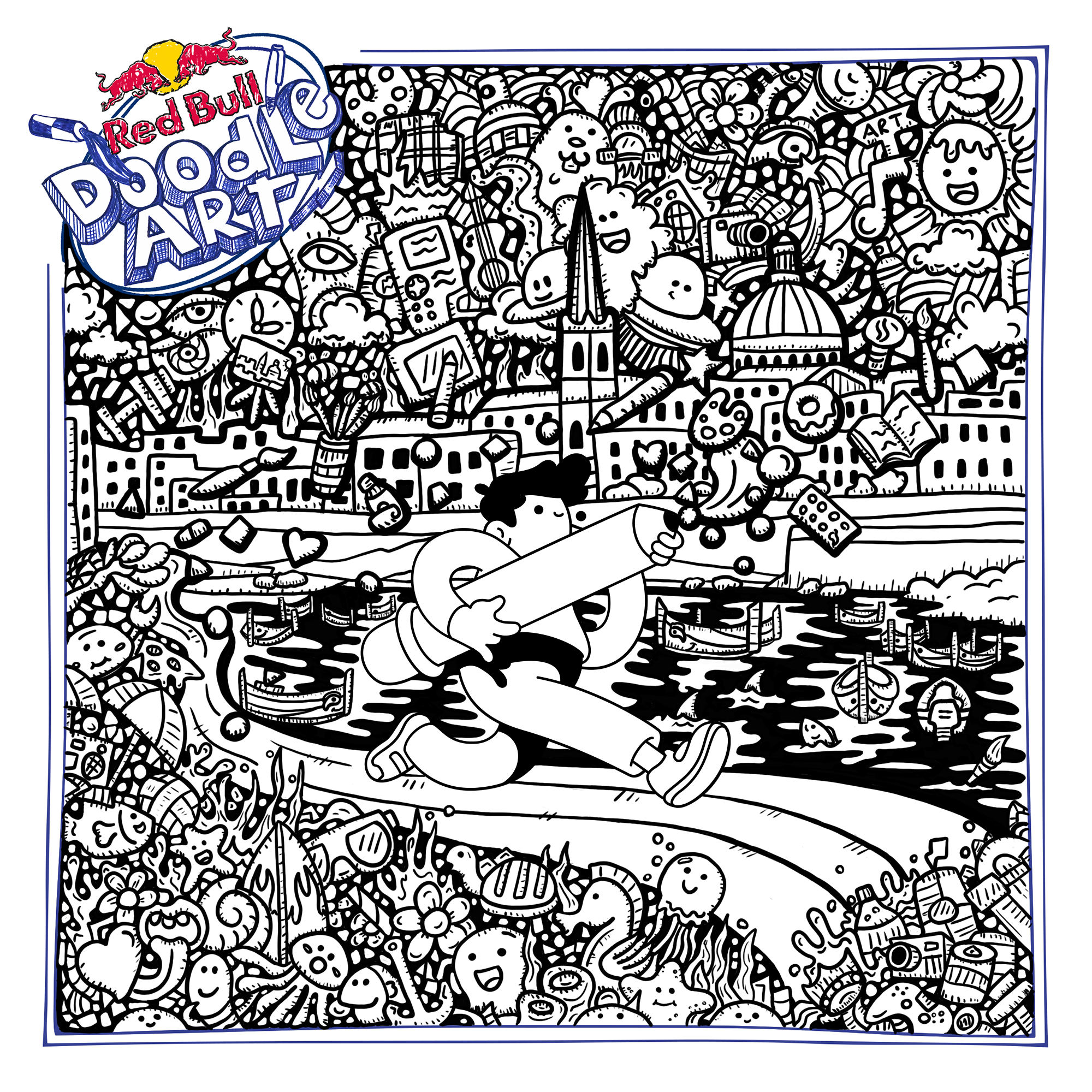 Red Bull Doodle Art Collection mentored by Burnt Toast #9937/12935