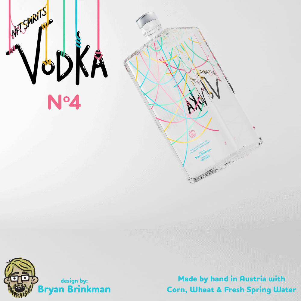 NFT SPIRITS Number 4 - Vodka | Design by Bryan Brinkman | NFT + Real Bottle
