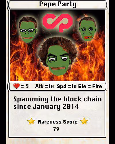 (Fractional - see description) PEPEPARTY | SERIES 1 CARD 7 | RarePepe | Rare Pepe Wallet 2016