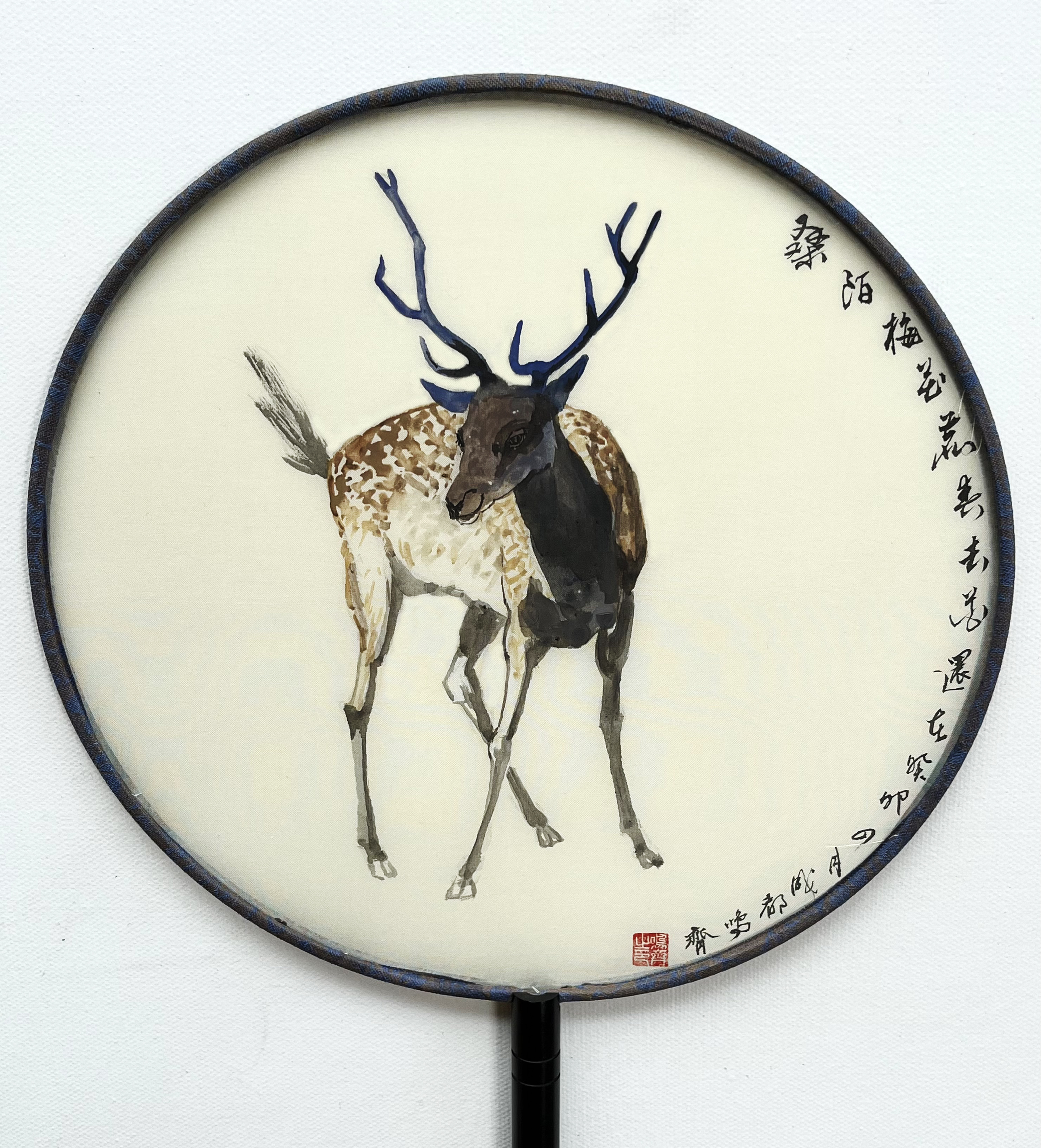 Along the mulberry paths, the sika deer walks lightly;