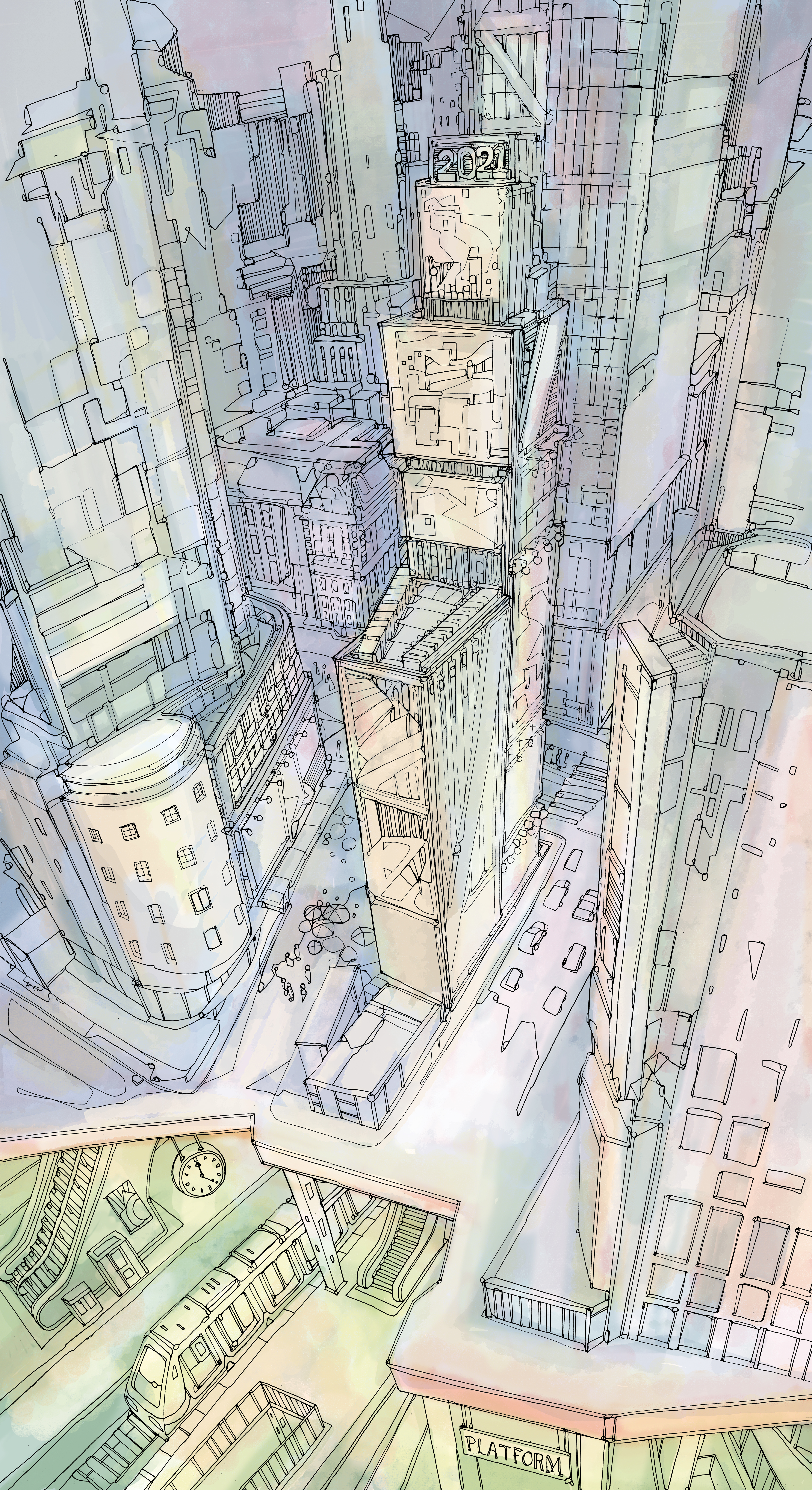 Times Square Aerial I: Subway