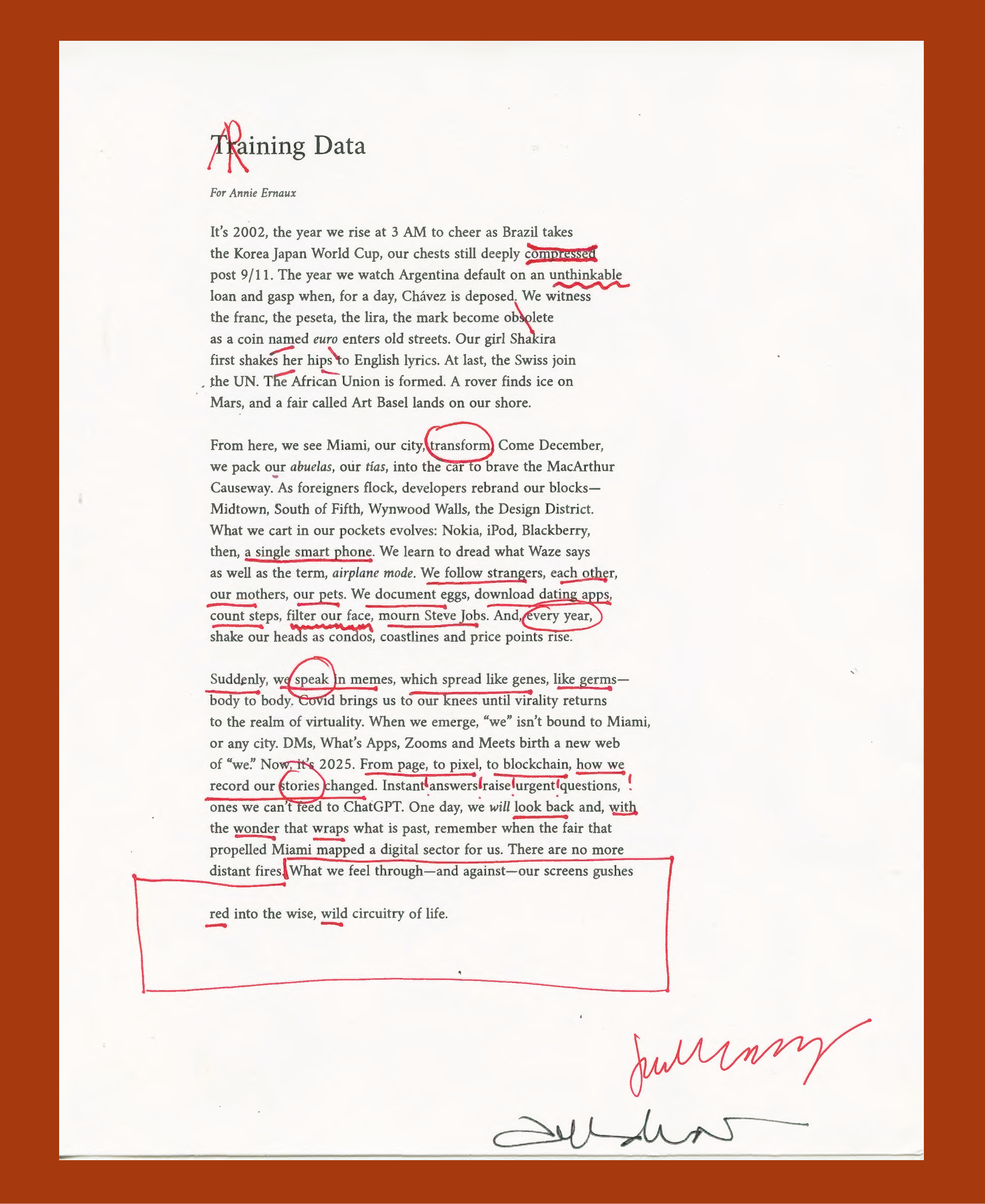 Jackie Courtney’s Training Data
