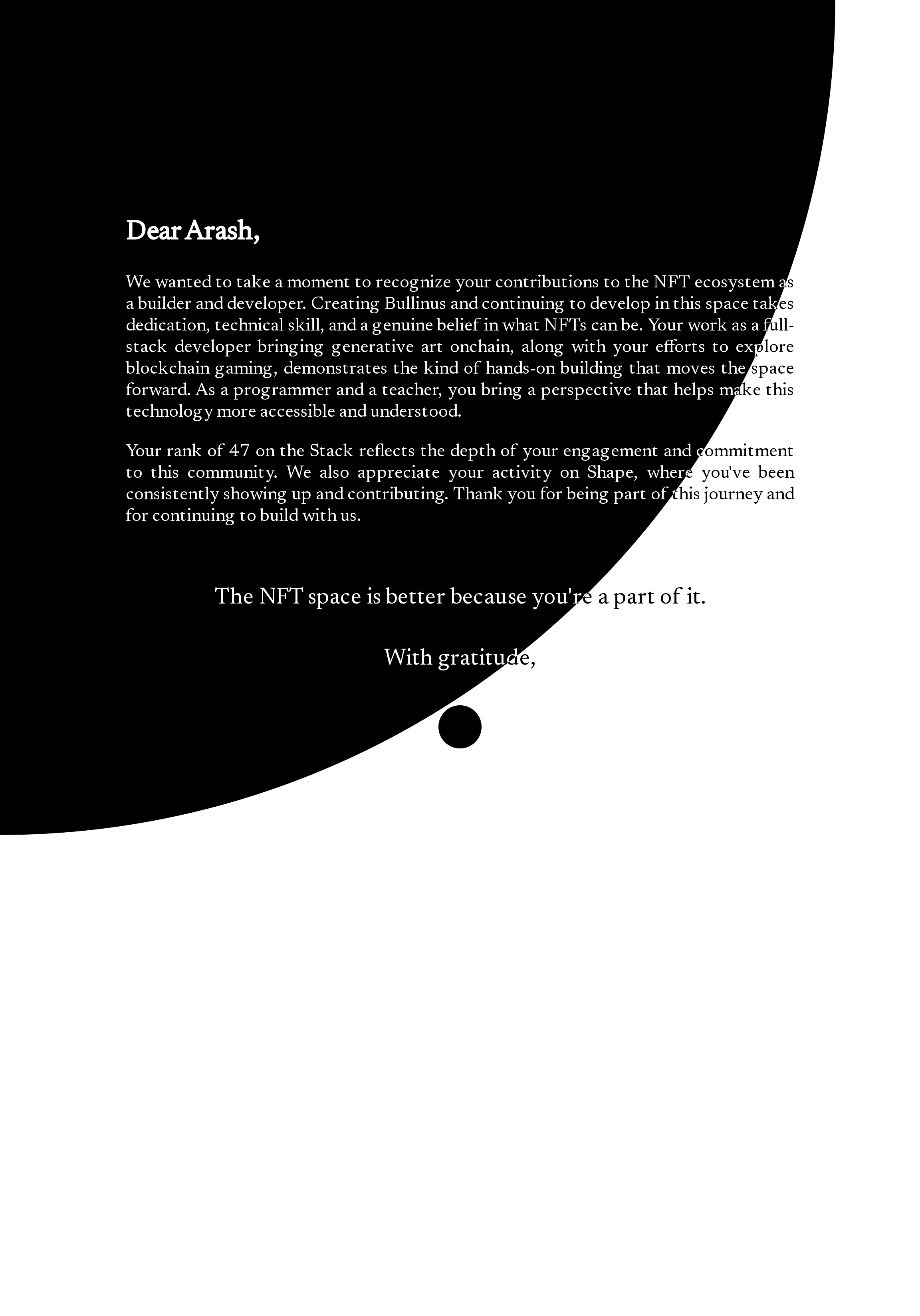 Dear Arash