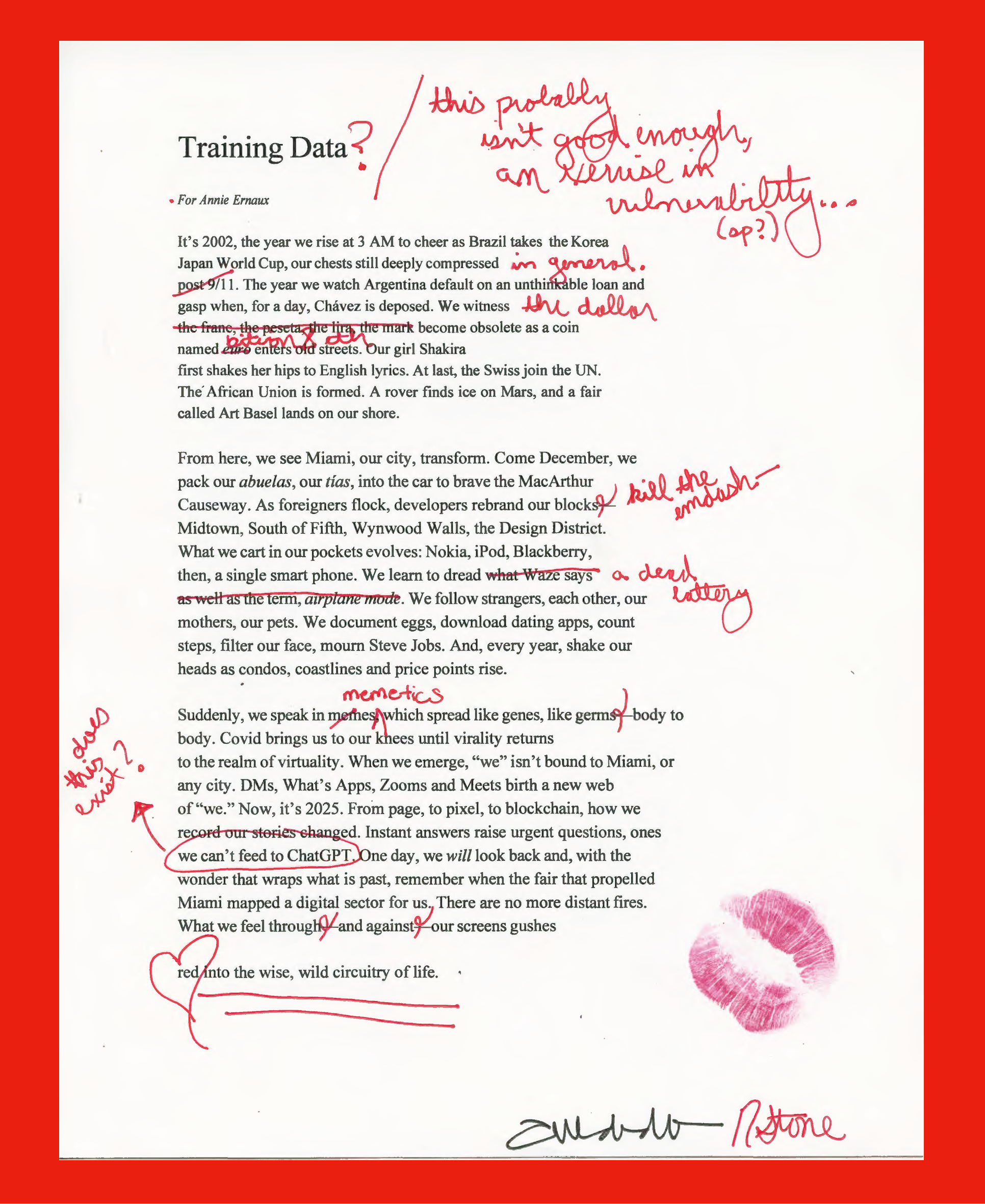 Natalie Stone’s Training Data