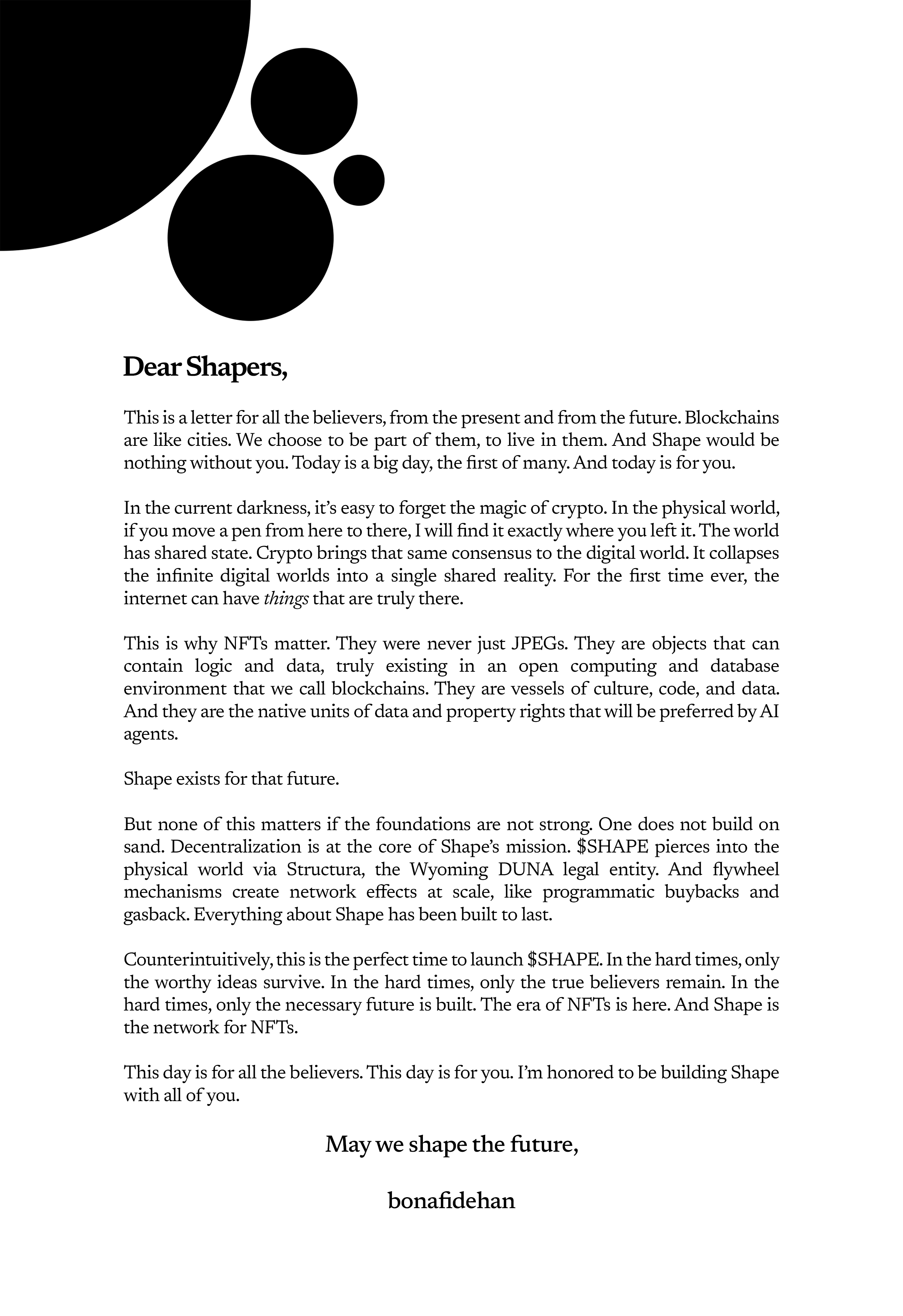 Letter from the founder