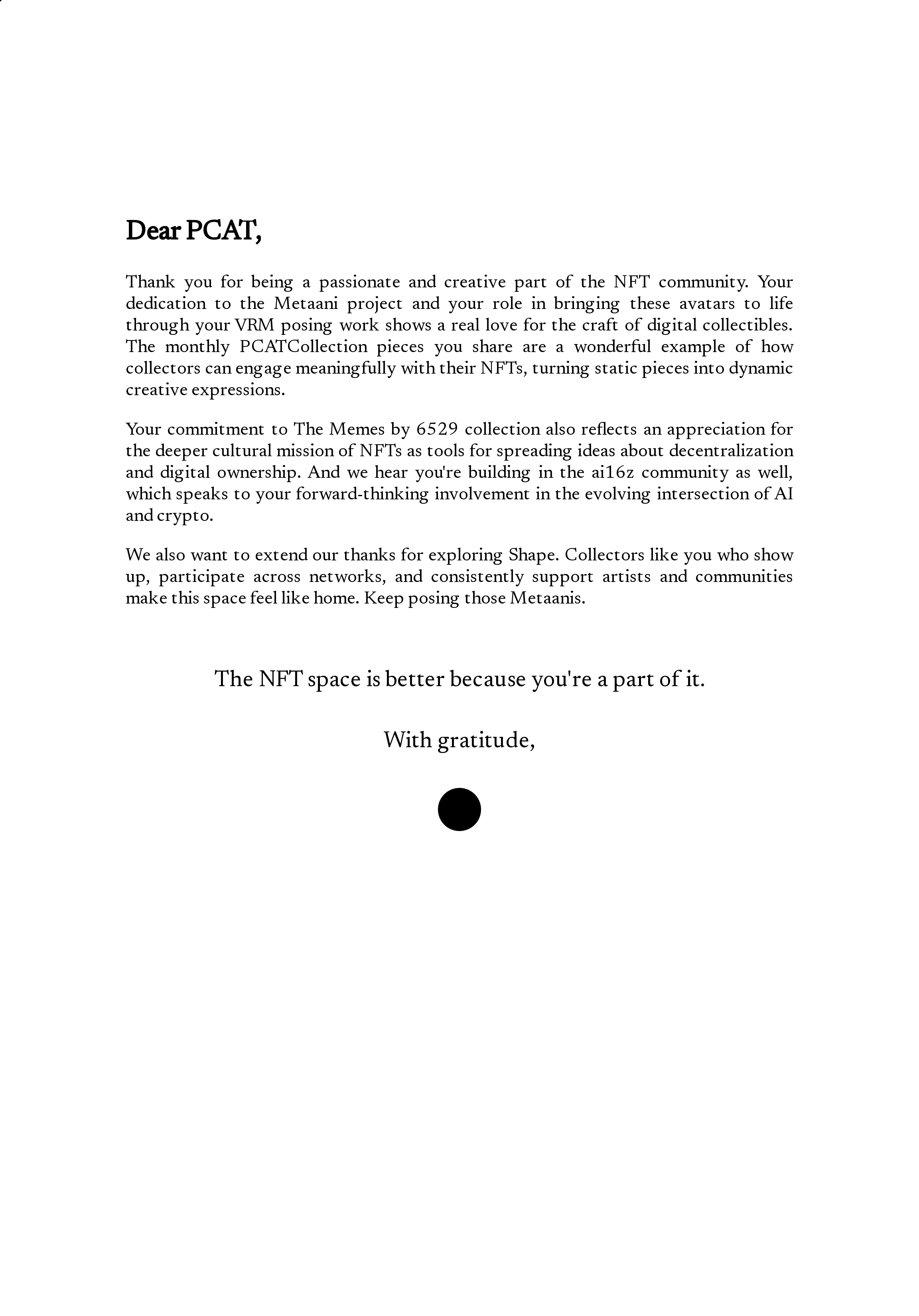 Dear PCAT