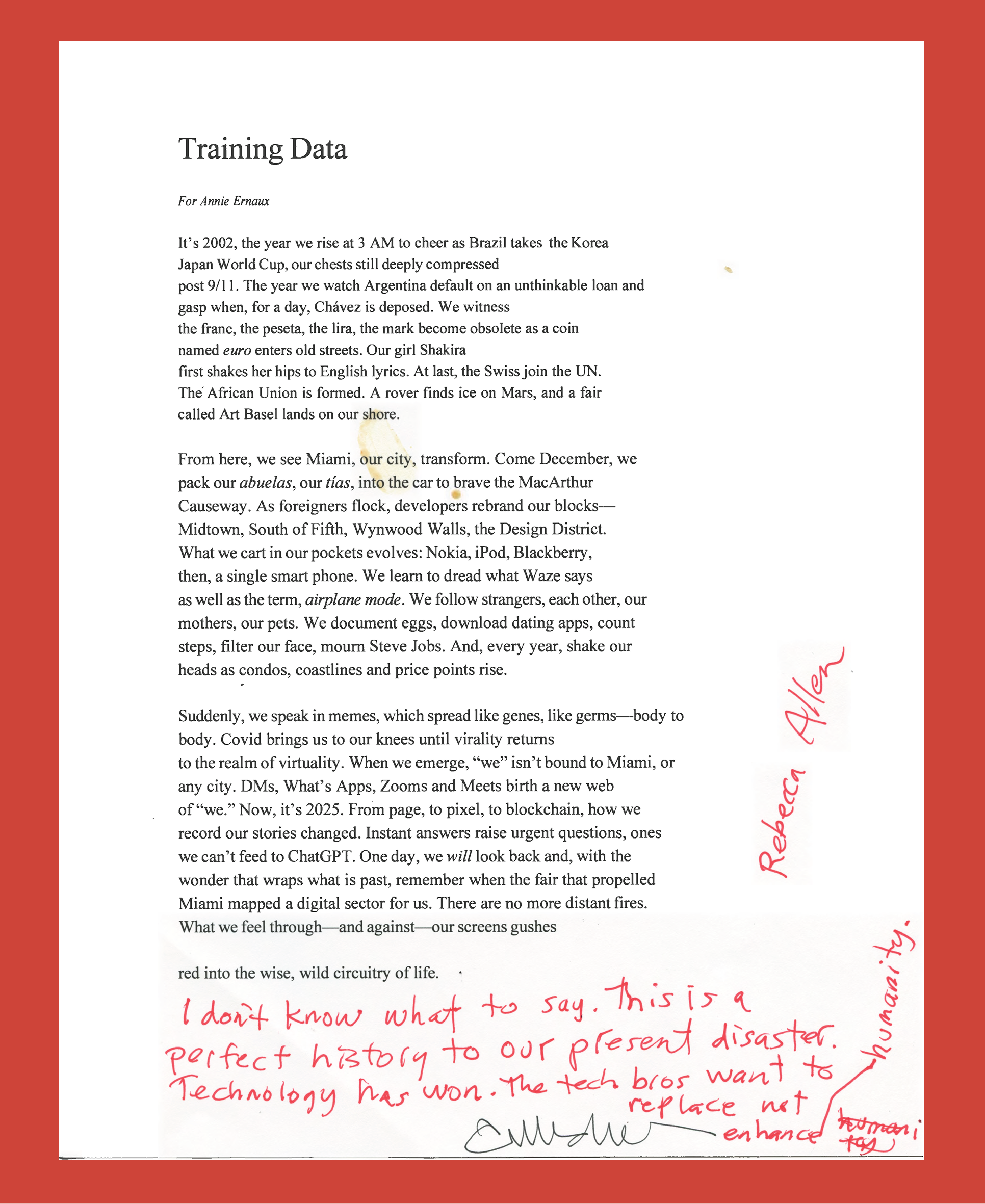 Rebecca Allen’s Training Data