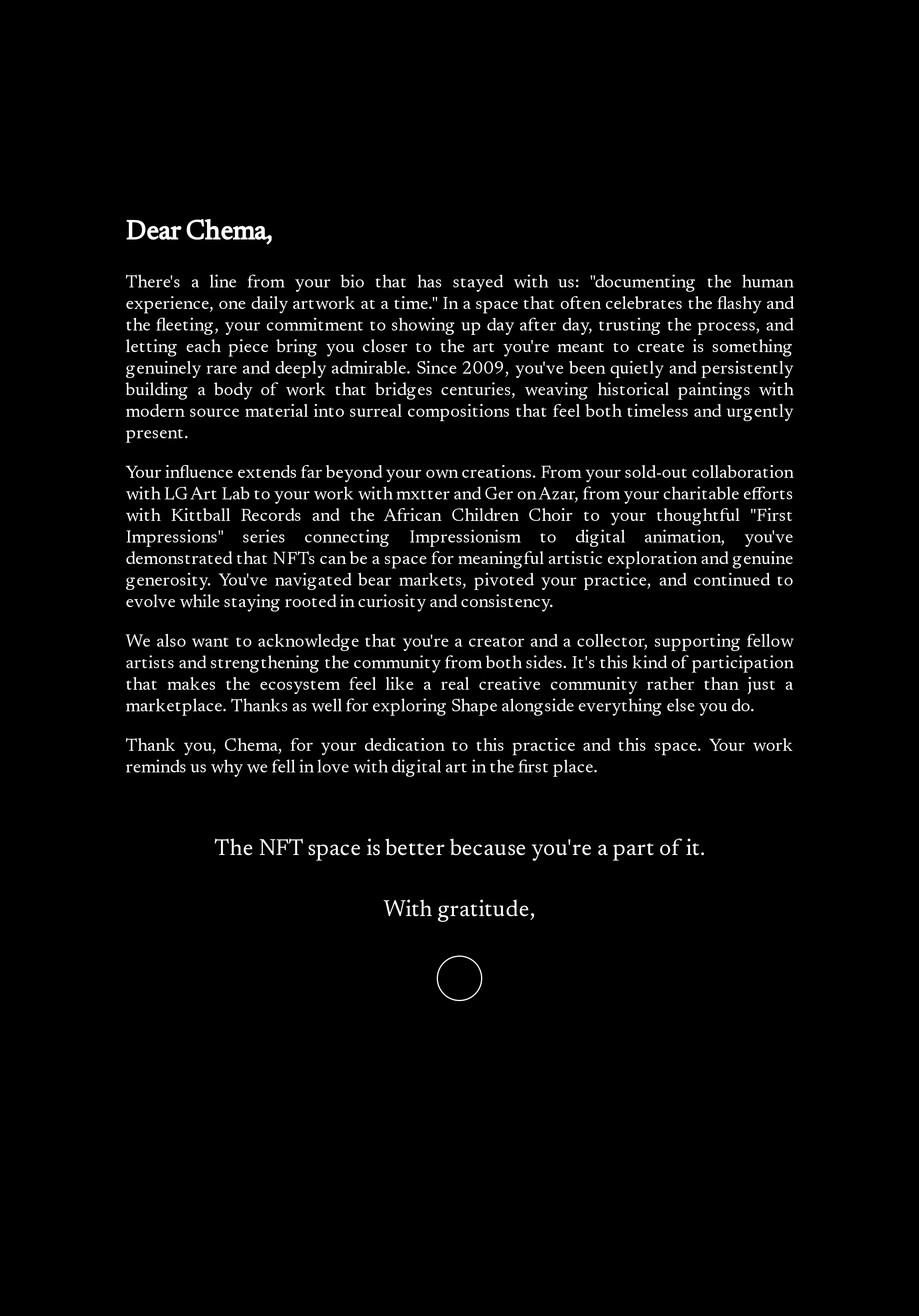 Dear Chema