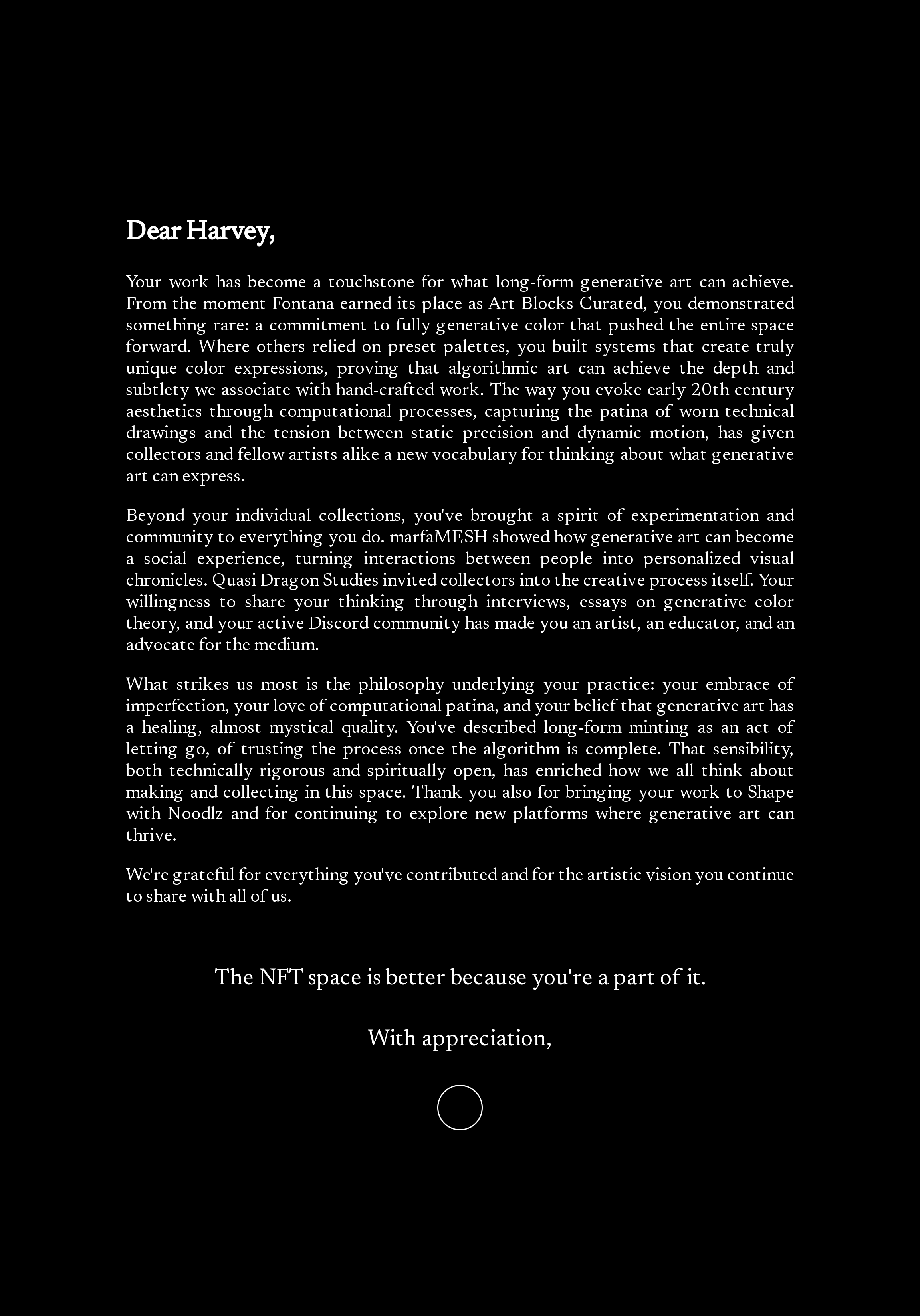 Dear Harvey