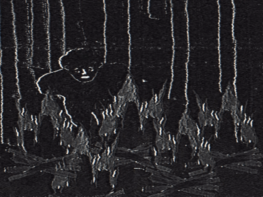 found footage of a campfire