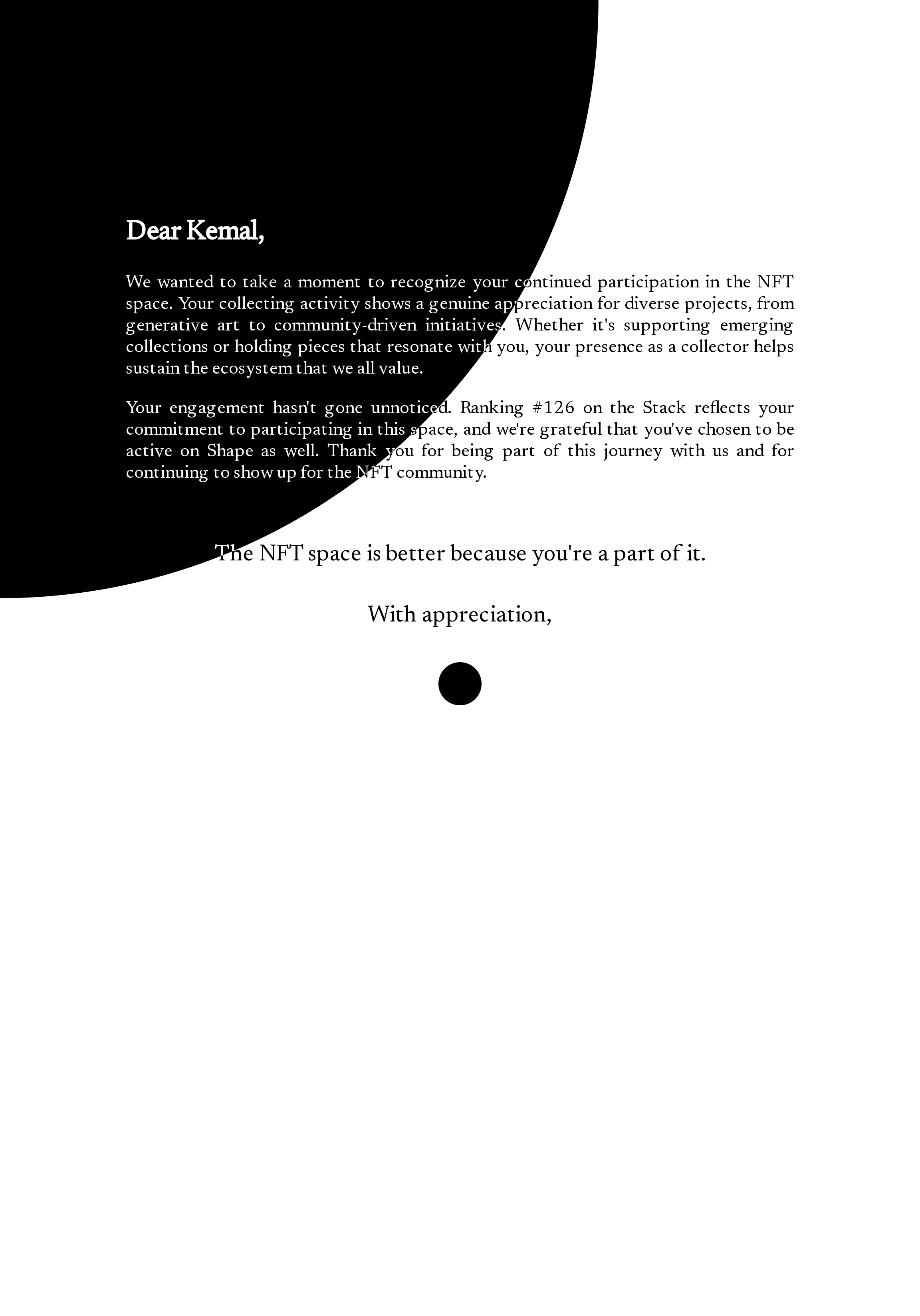 Dear Kemal