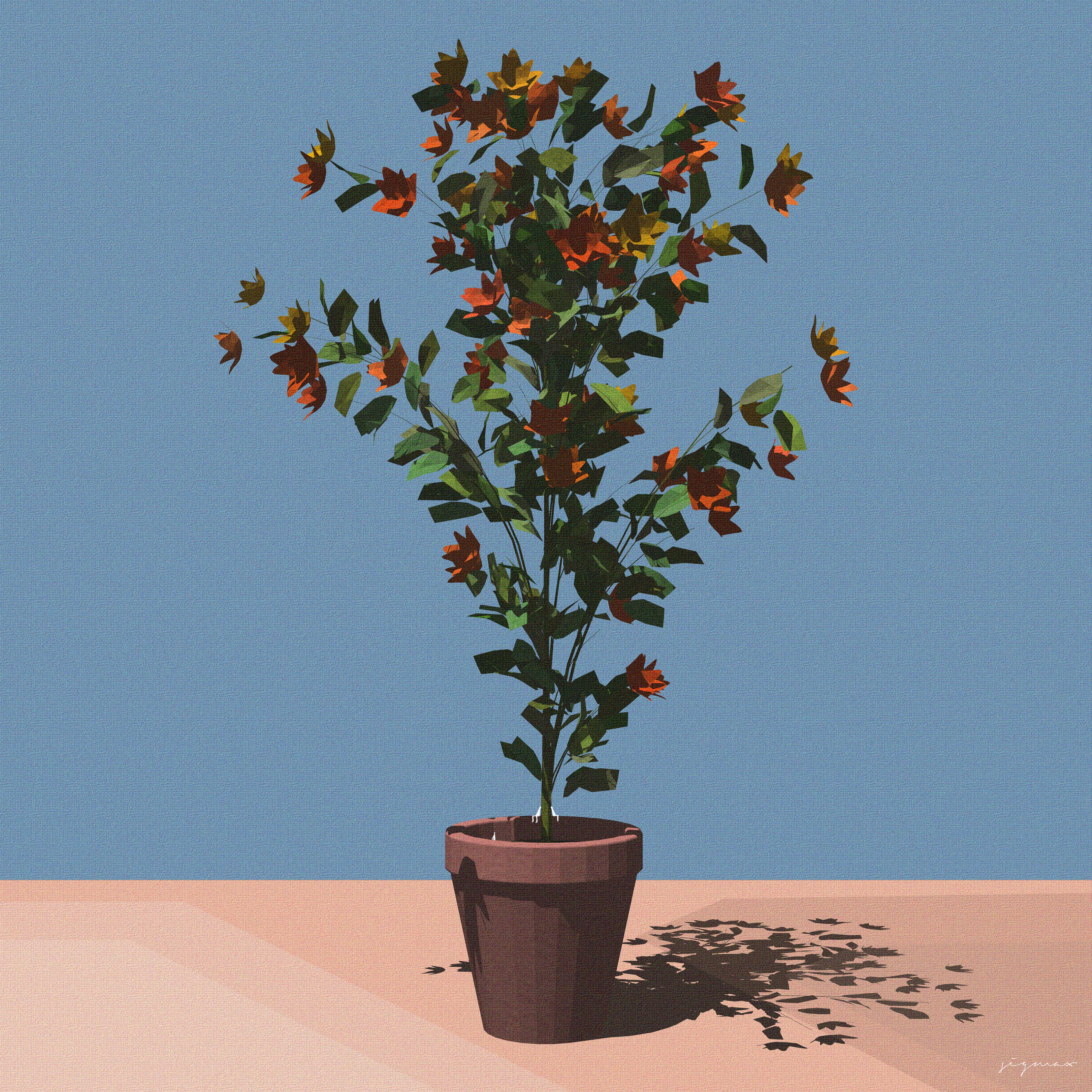 Orange Green Flowers